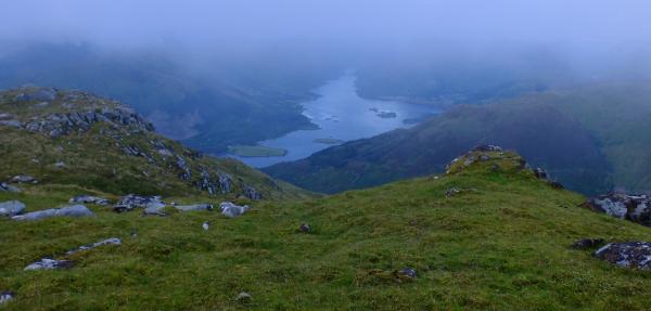 Photo of Looking down to Loch Leven from wild camp near spot height 758m